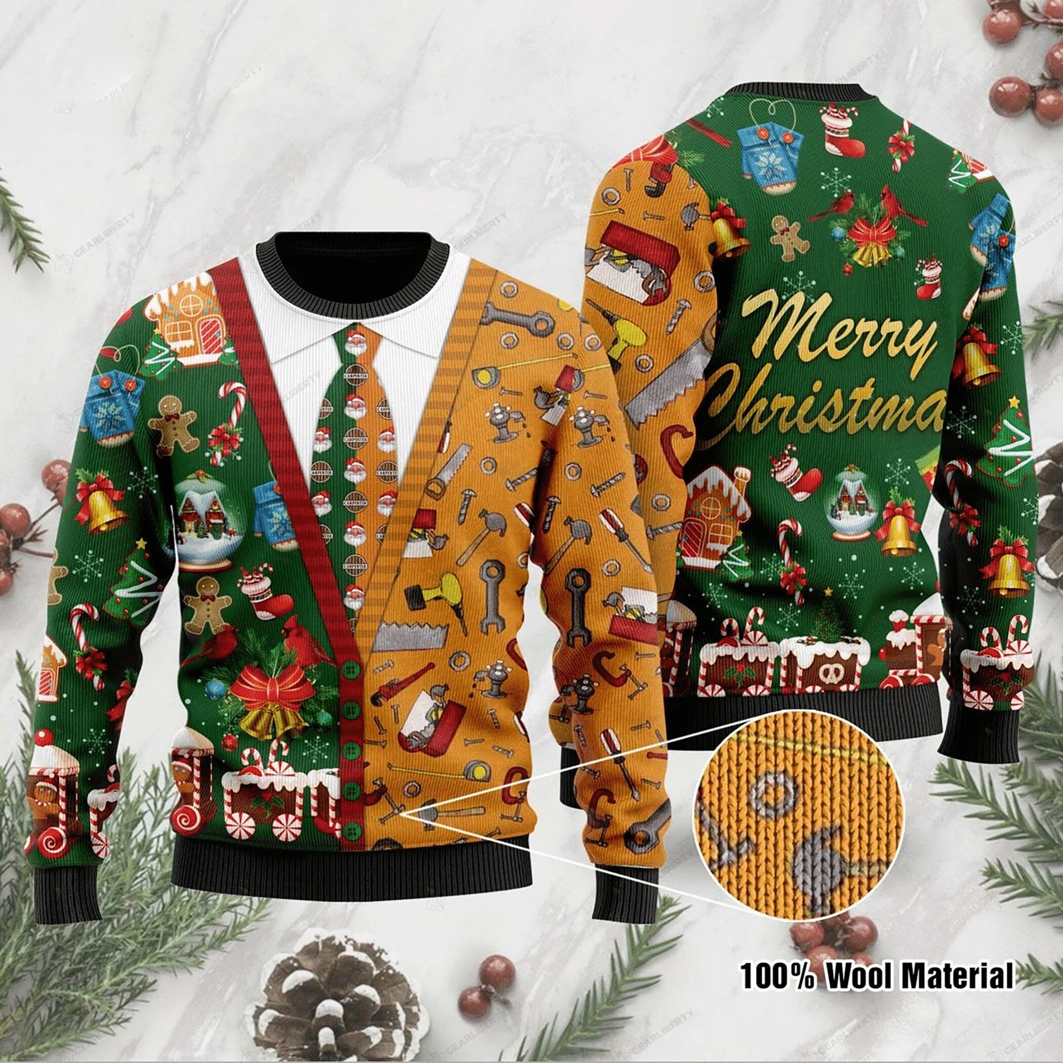 Carpenter Merry Ugly Christmas Sweater