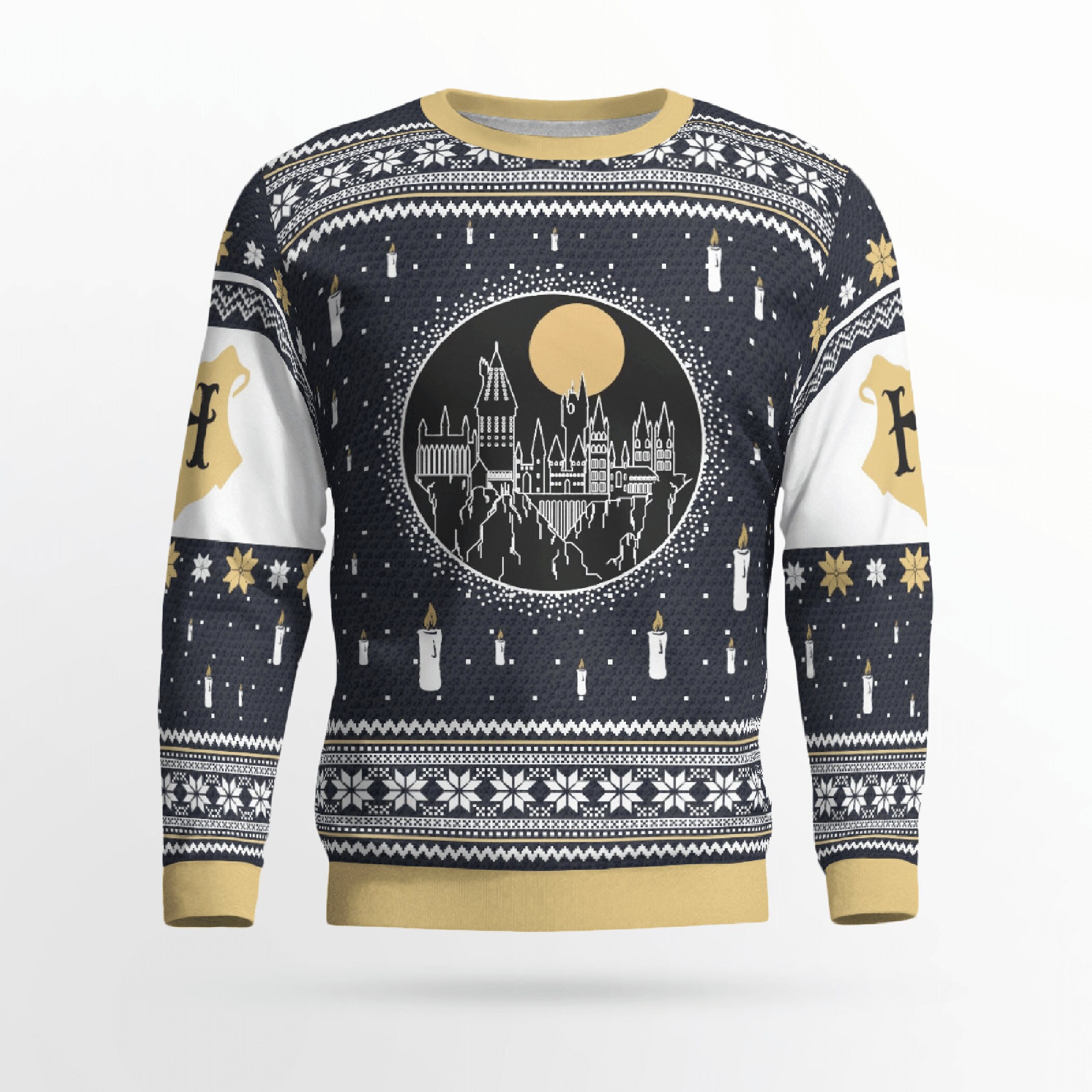 Castle Under Night Candle Christmas Ugly Christmas Sweater