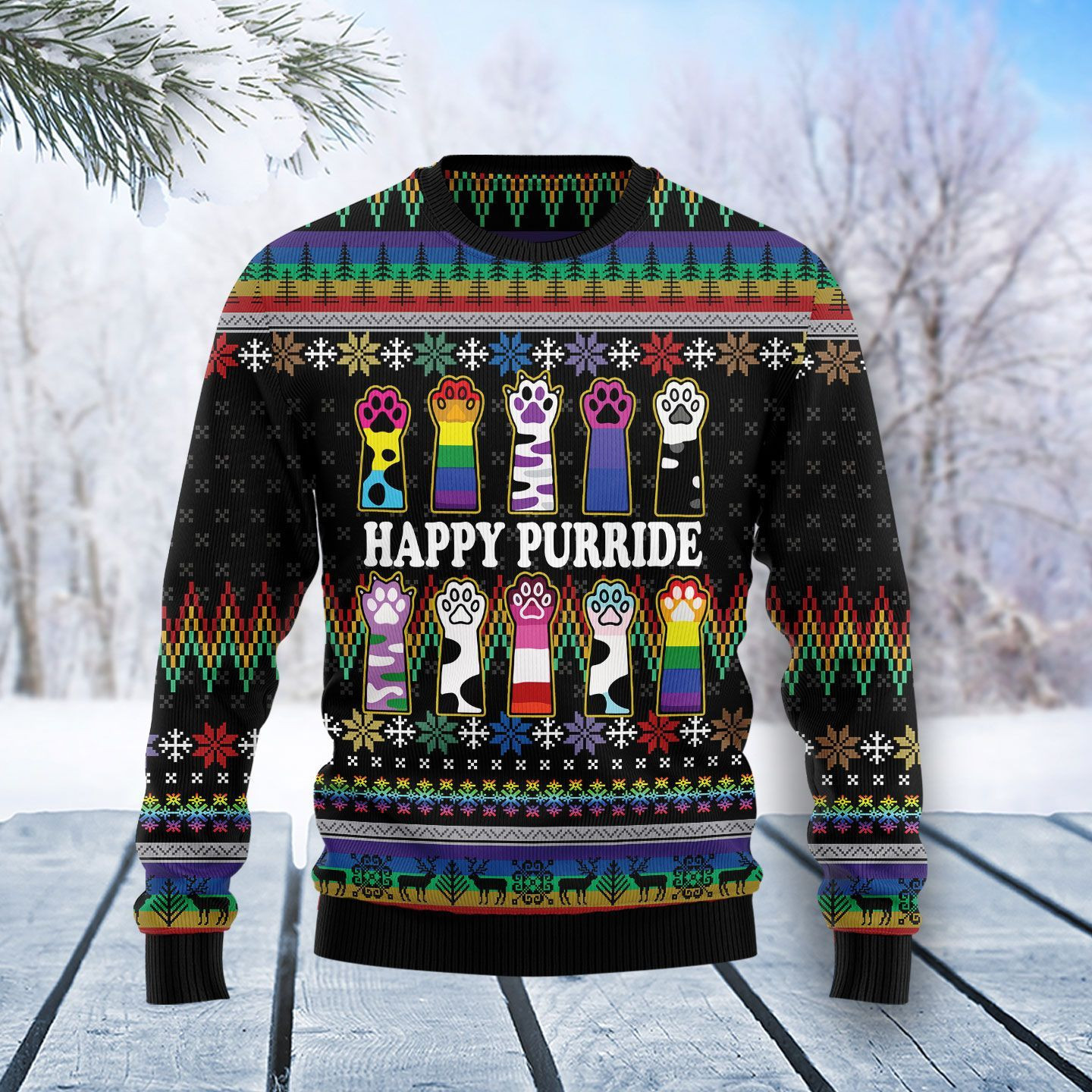 Cat Lgbt Color Ugly Christmas Sweater, Perfect Holiday Gift