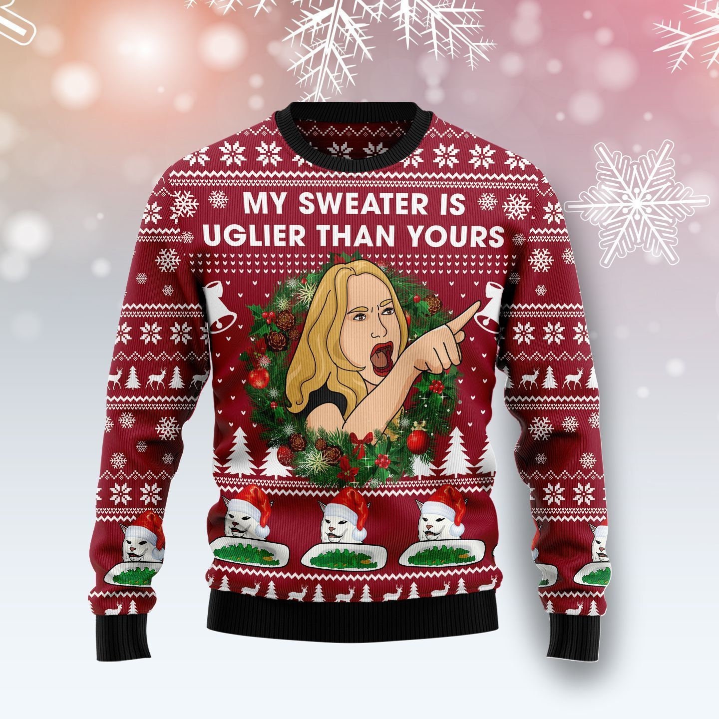 Cat Woman Meme Ugly Ugly Christmas Sweater