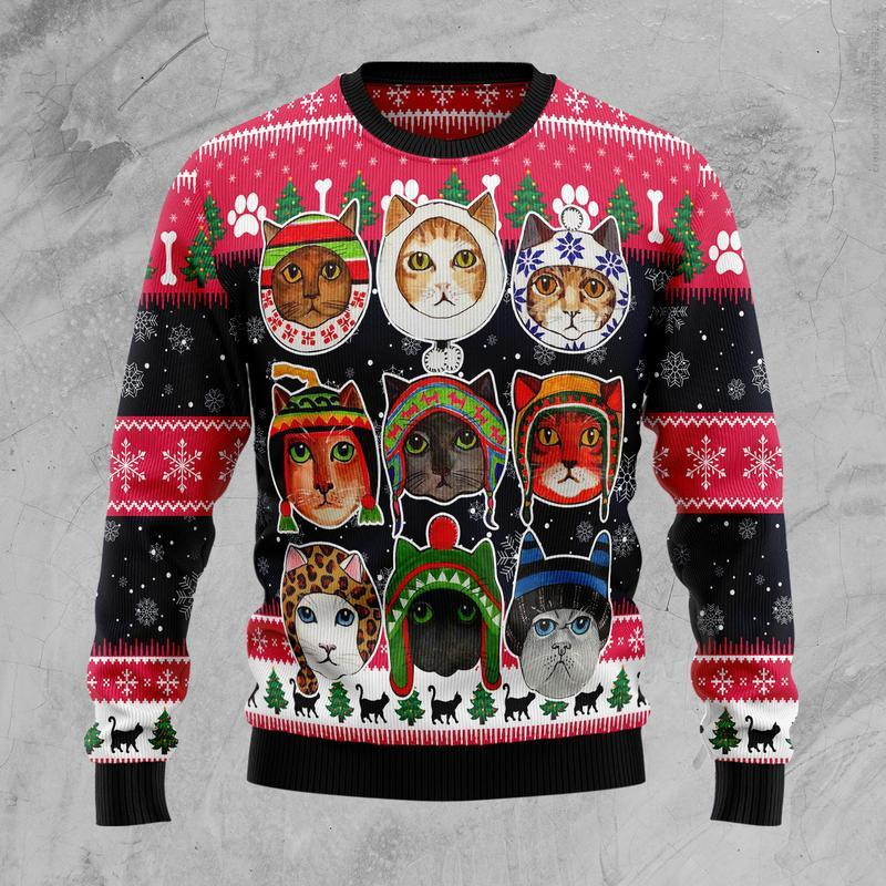 Cats In Winter Ugly Christmas Sweater, Perfect Holiday Gift
