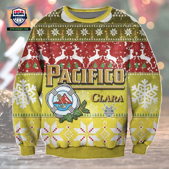 Cerveza Pacifico Clara Beer Ugly Christmas Sweater