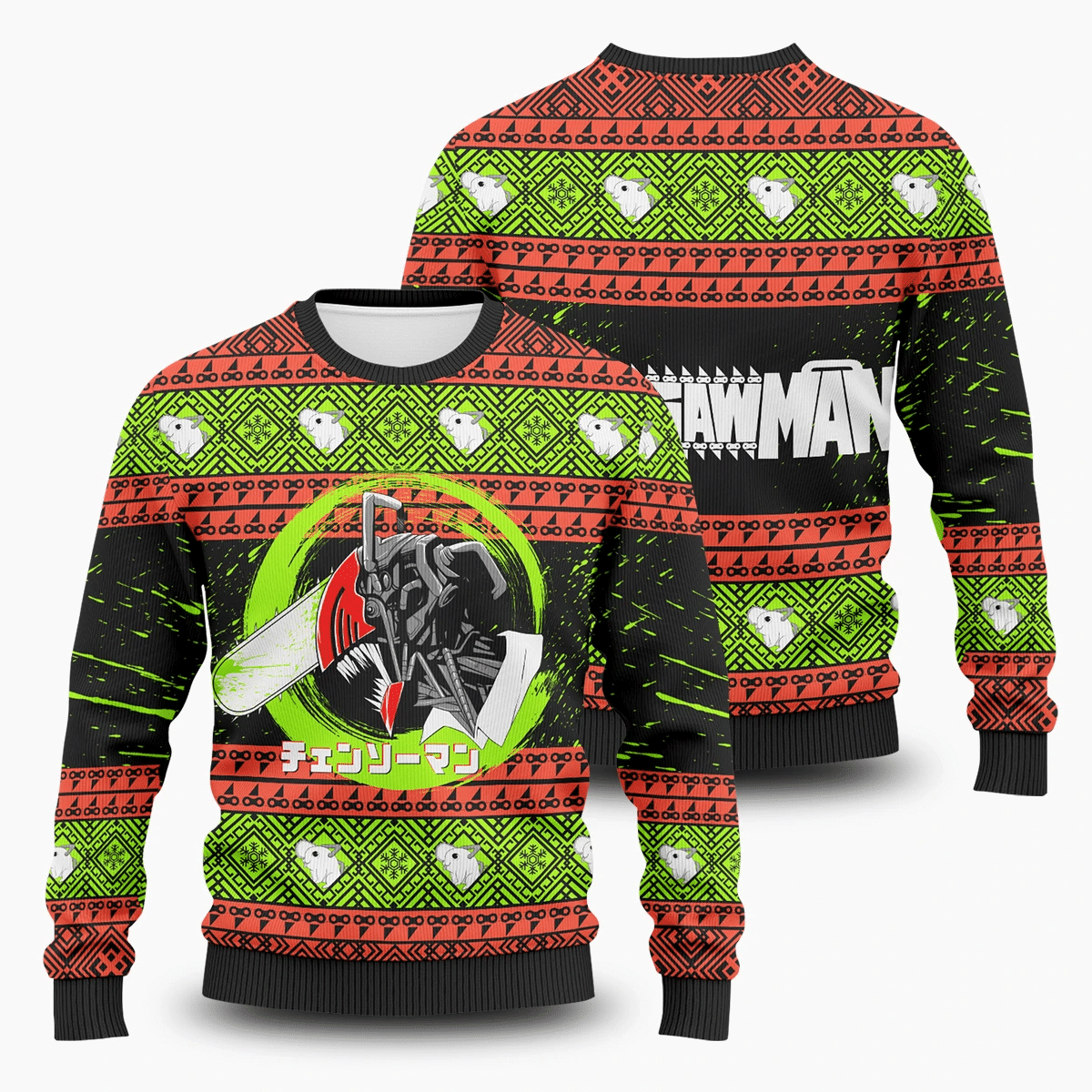 Chainsawman Xmas Ugly Christmas Sweater