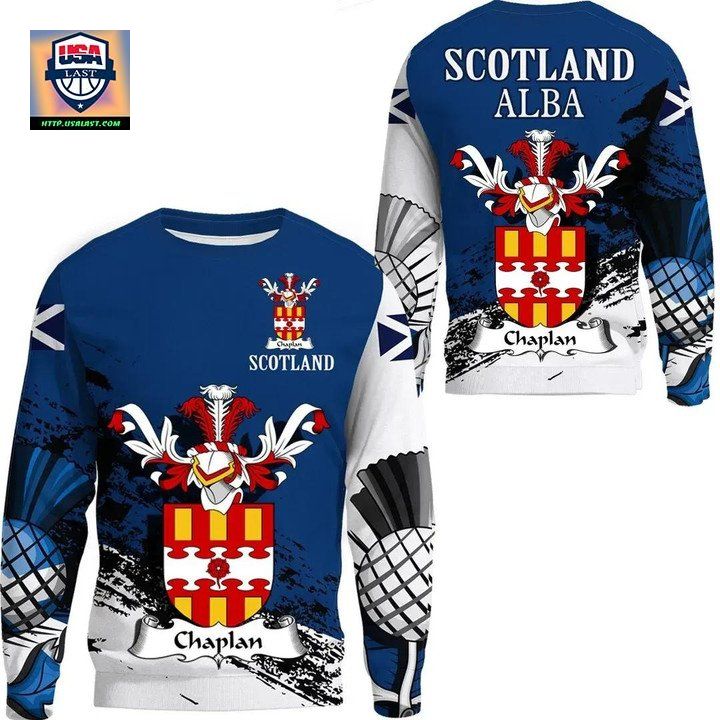 Chaplan Scottish Family Crest Scotland Special Sweater 