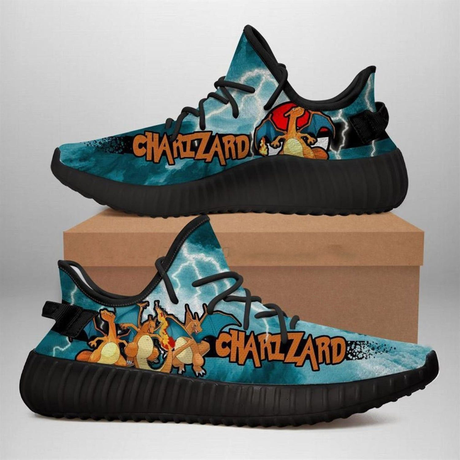 Charizard Pokemon Anime Black Shoes Sneakers