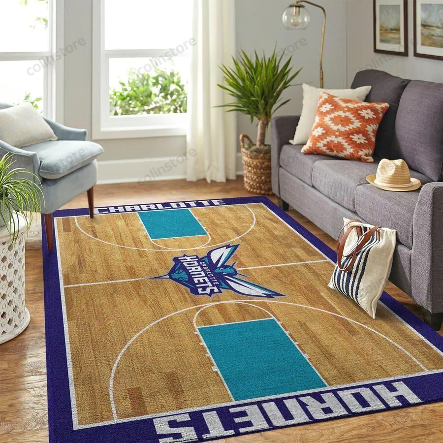 Charlotte Hornets 3D Rectangle Area Rug – Full Print Carpet For Living Room & Bedroom Home Decor