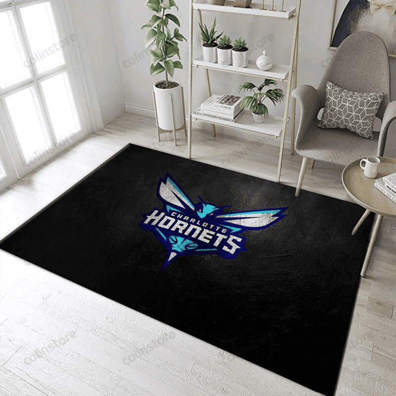 Charlotte Hornets Basketball 6 3D Rectangle Area Rug – Full Print Carpet For Living Room & Bedroom Home Decor