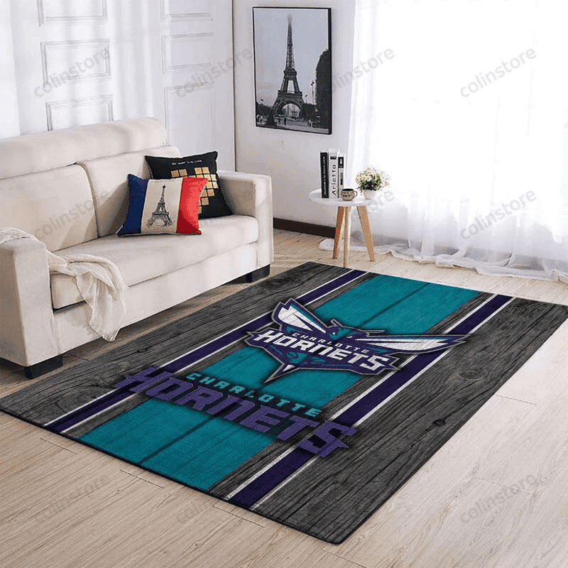 Charlotte Hornets Basketball 7 3D Rectangle Area Rug – Full Print Carpet For Living Room & Bedroom Home Decor