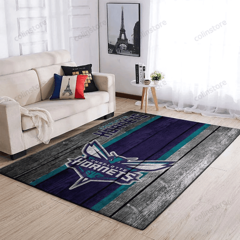 Charlotte Hornets Basketball 8 3D Rectangle Area Rug – Full Print Carpet For Living Room & Bedroom Home Decor