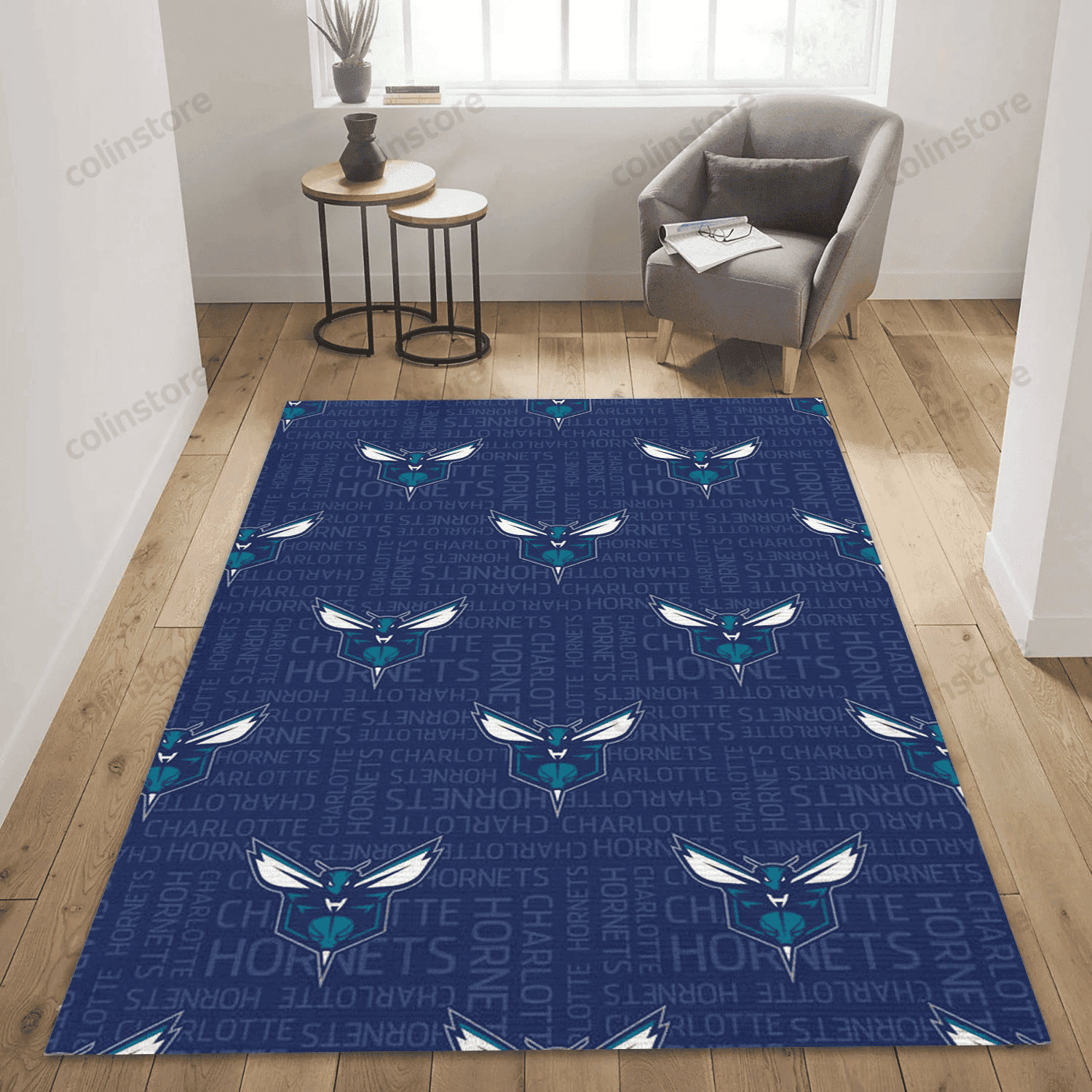 Charlotte Hornets Patterns Rectangle Area Rug – Full Print Carpet For Living Room & Bedroom Home Decor