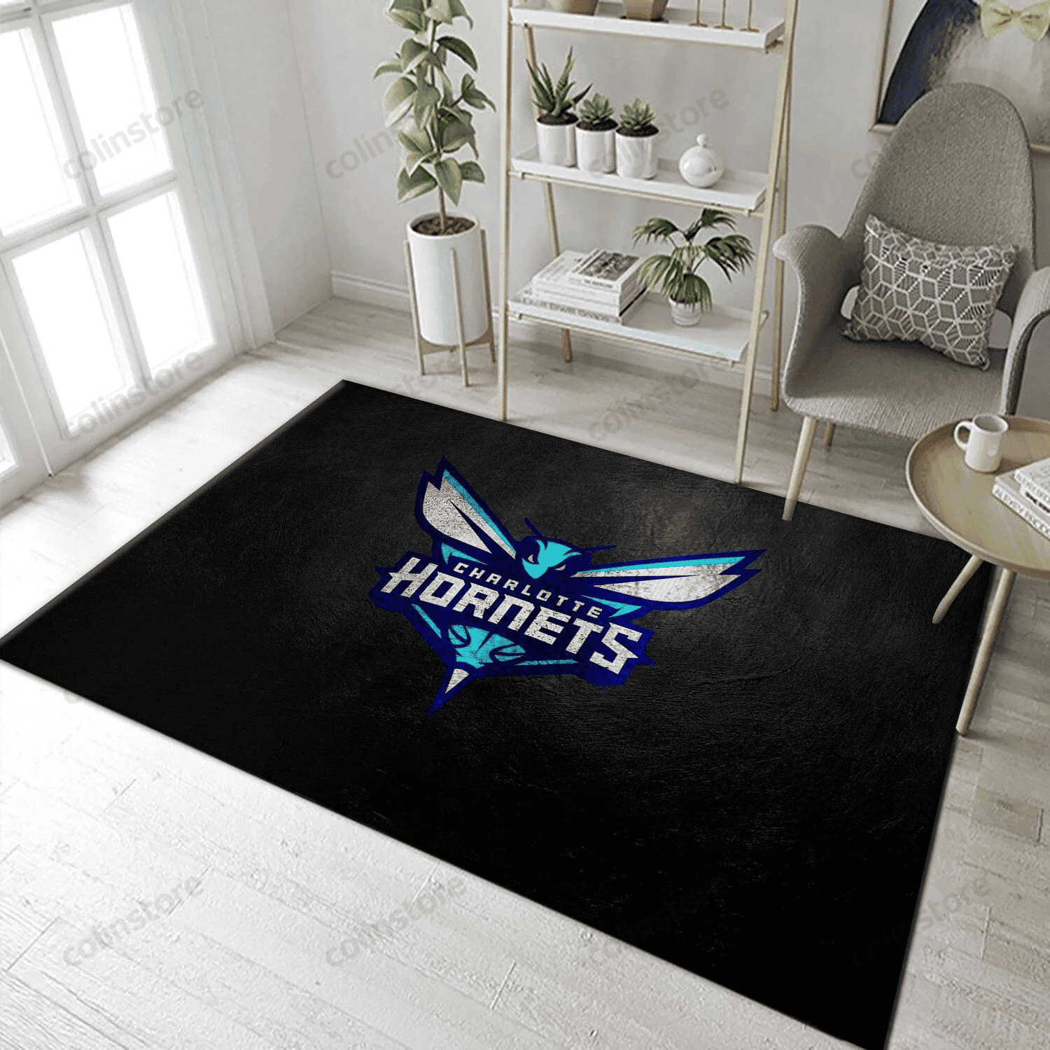 Charlotte Hornets Rectangle Area Rug – Full Print Carpet For Living Room & Bedroom Home Decor