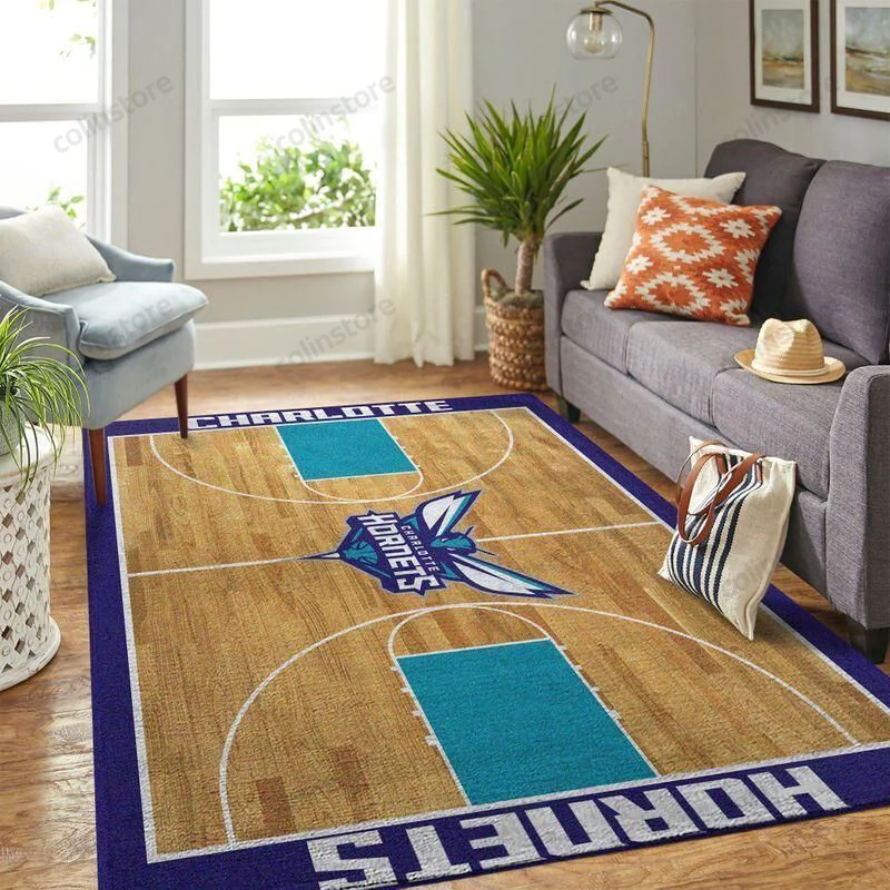 Charlotte Hornets Stadium 3D Rectangle Area Rug – Full Print Carpet For Living Room & Bedroom Home Decor