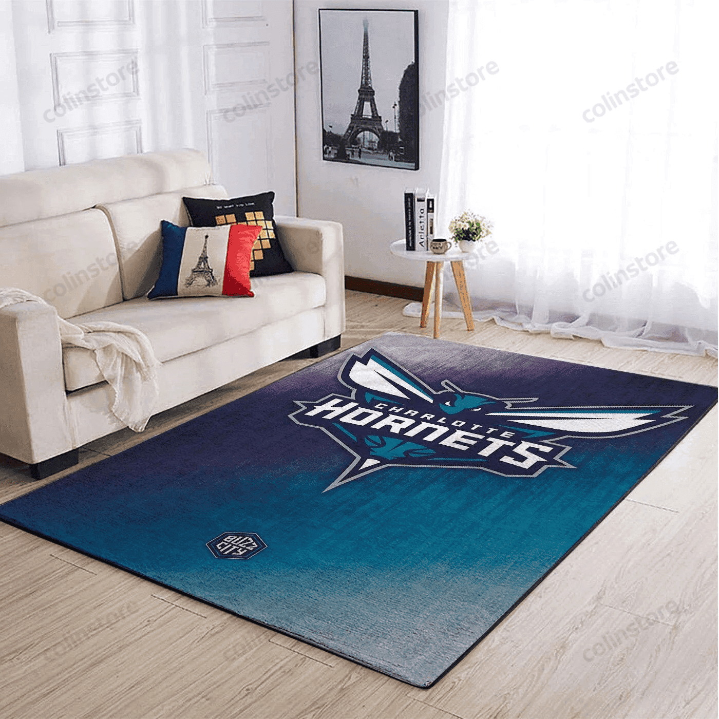 Charlotte Hornets Team Logo 3D Rectangle Area Rug – Full Print Carpet For Living Room & Bedroom Home Decor