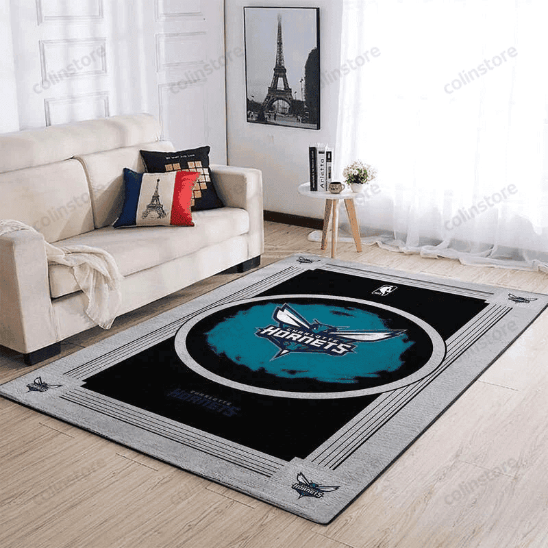 Charlotte Hornets Team Logo Gifts 3D Rectangle Area Rug – Full Print Carpet For Living Room & Bedroom Home Decor