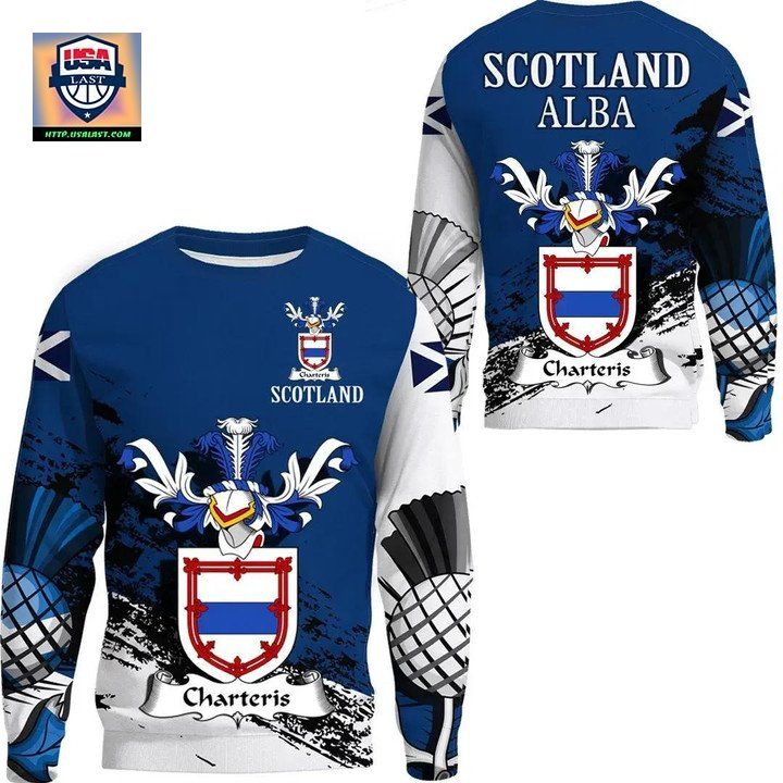 Charteris Scottish Family Crest Scotland Special Sweater 