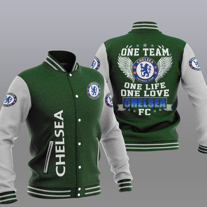 Chelsea FC One Team Varsity Baseball Jacket for Men & Women | Soccer Team Fan Gift