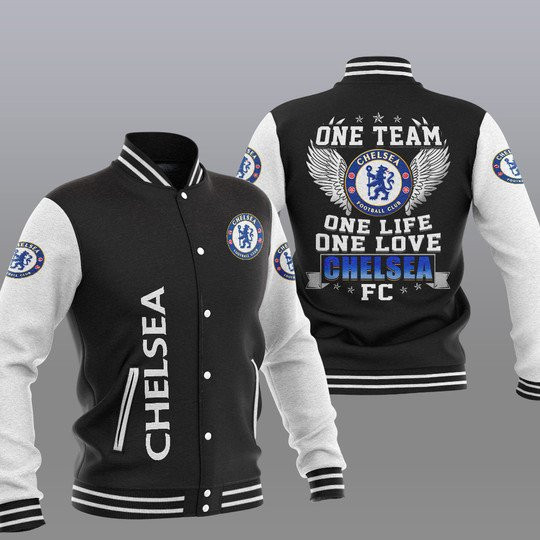 Chelsea One Team Varsity Baseball Jacket for Men & Women | Soccer Team Fan Gift