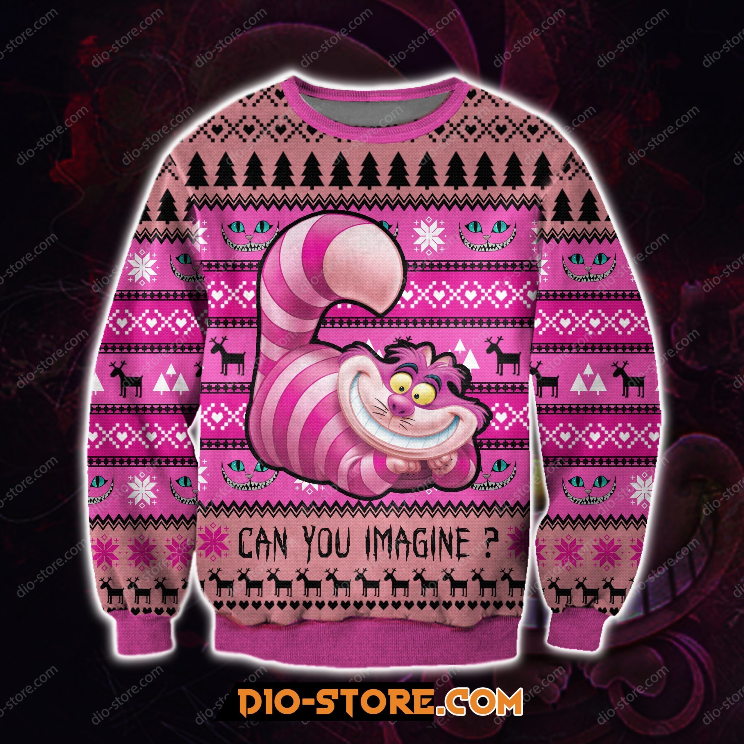 Cheshire Cat 3D Print Knitting Pattern Ugly Christmas Sweater