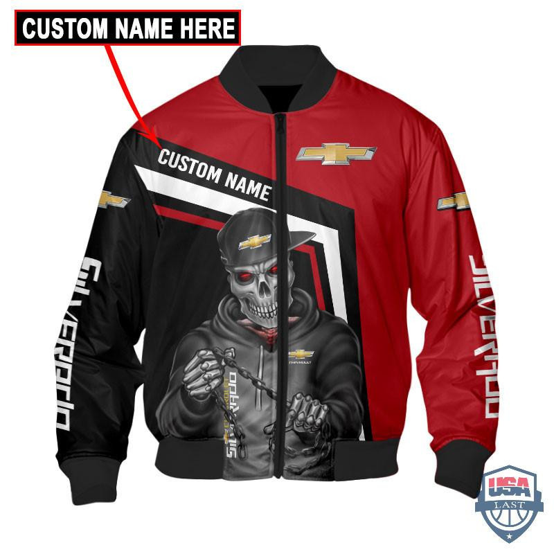 Chevrolet Ghost Rider Personalized Bomber Jacket | Automotive Jacket for Men & Women | Car Fan Gift
