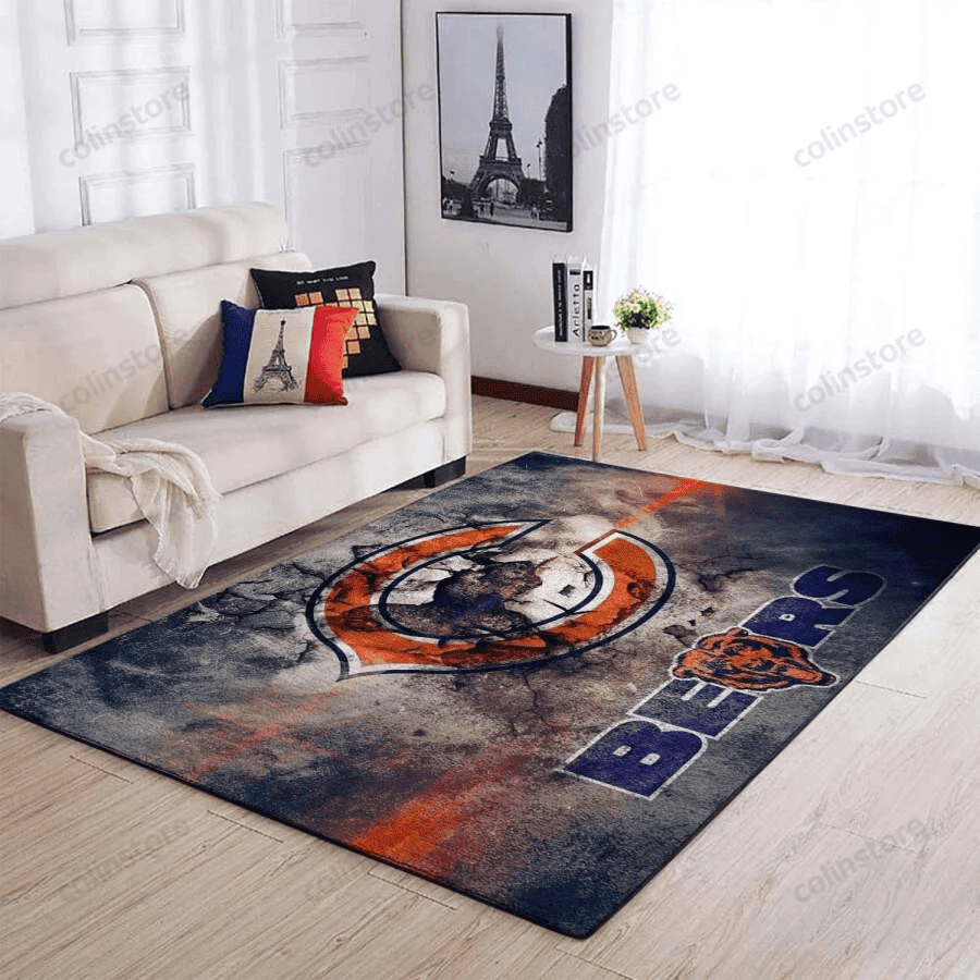 Chicago Bears 3D Rectangle Area Rug – Full Print Carpet For Living Room & Bedroom Home Decor