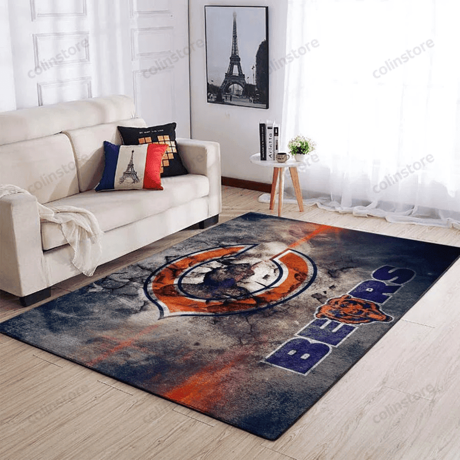 Chicago Bears 3D Rectangle Area Rug – Full Print Carpet For Living Room & Bedroom Home Decor