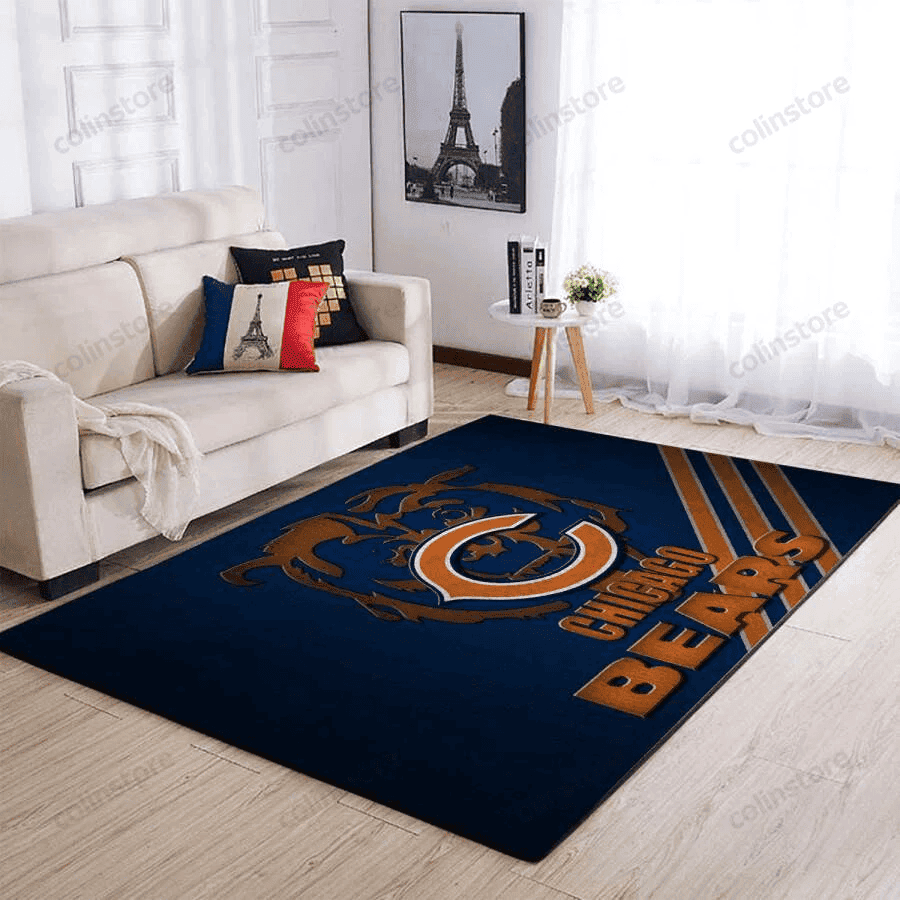 Chicago Bears 3D Rectangle Area Rug – Full Print Carpet For Living Room & Bedroom Home Decor