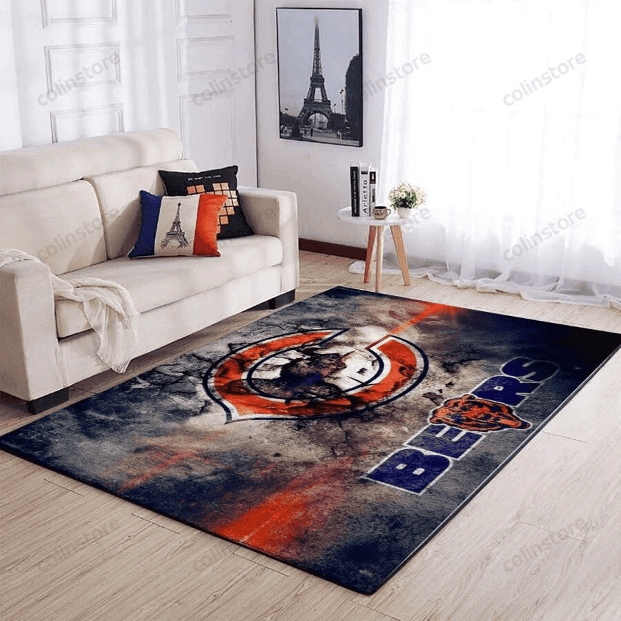 Chicago Bears 3D Rectangle Area Rug – Full Print Carpet For Living Room & Bedroom Home Decor