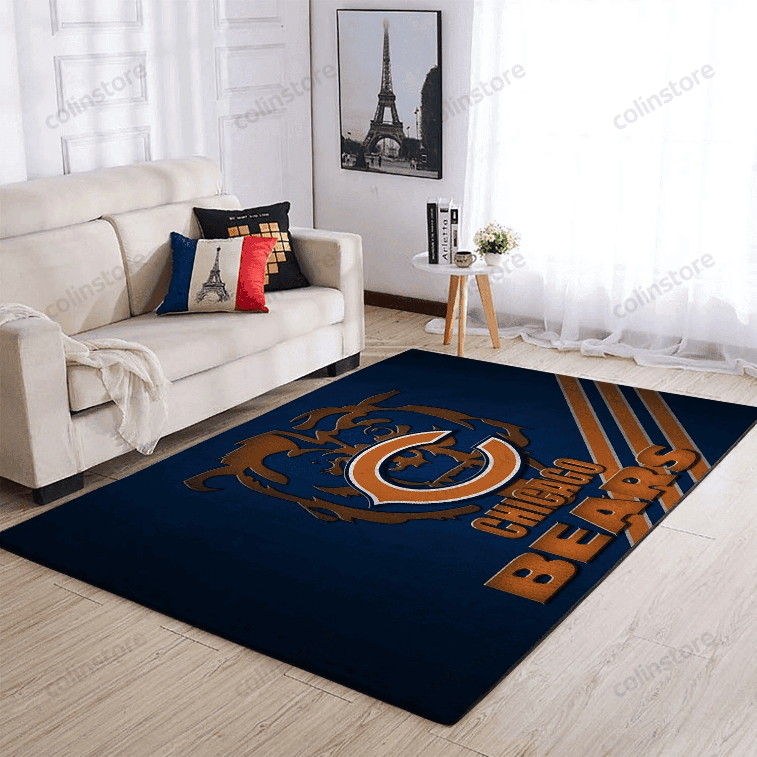 Chicago Bears 3D Rectangle Area Rug – Full Print Carpet For Living Room & Bedroom Home Decor
