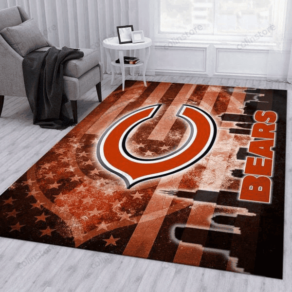 Chicago Bears American Gifts 3D Rectangle Area Rug – Full Print Carpet For Living Room & Bedroom Home Decor
