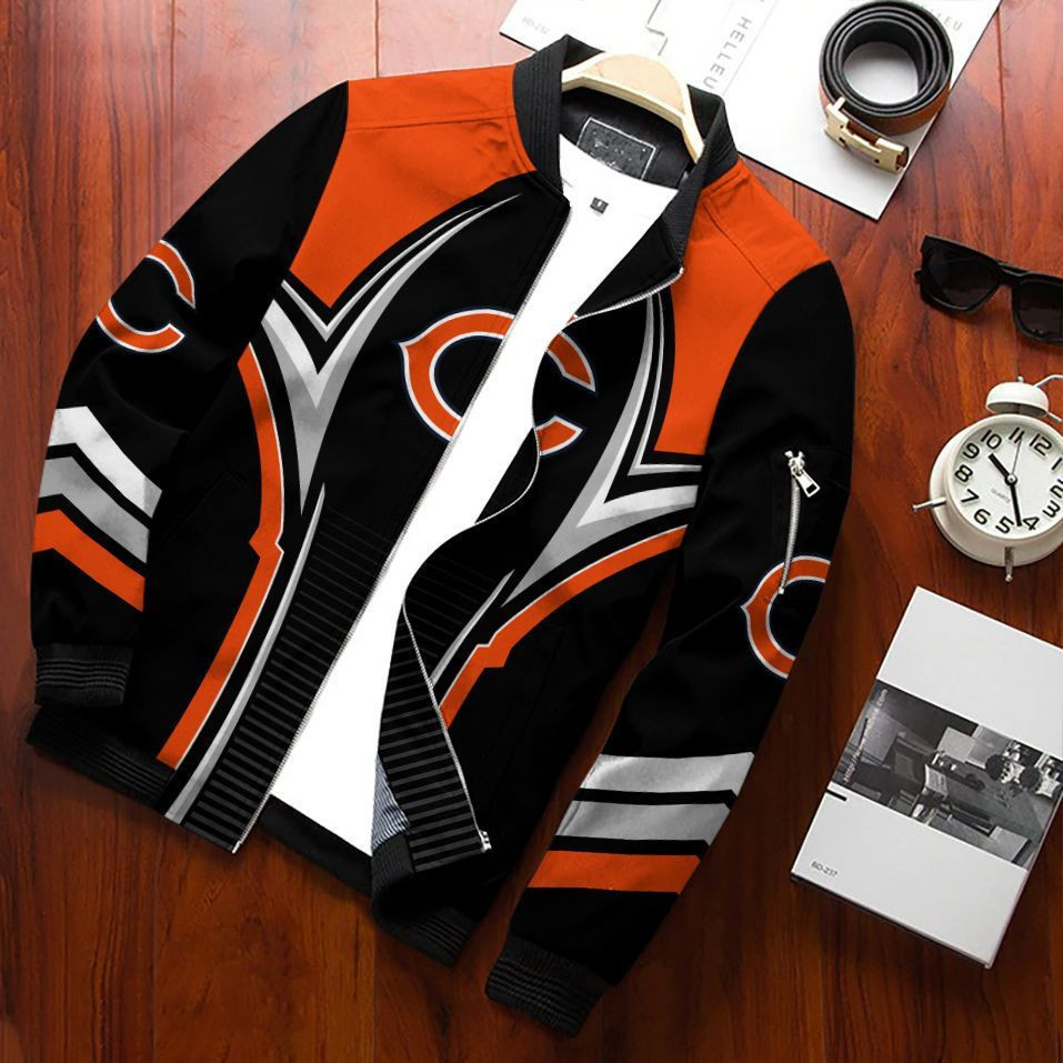 Chicago Bears Bomber Jacket | NFL Team Jacket for Men & Women | Football Fan Gift