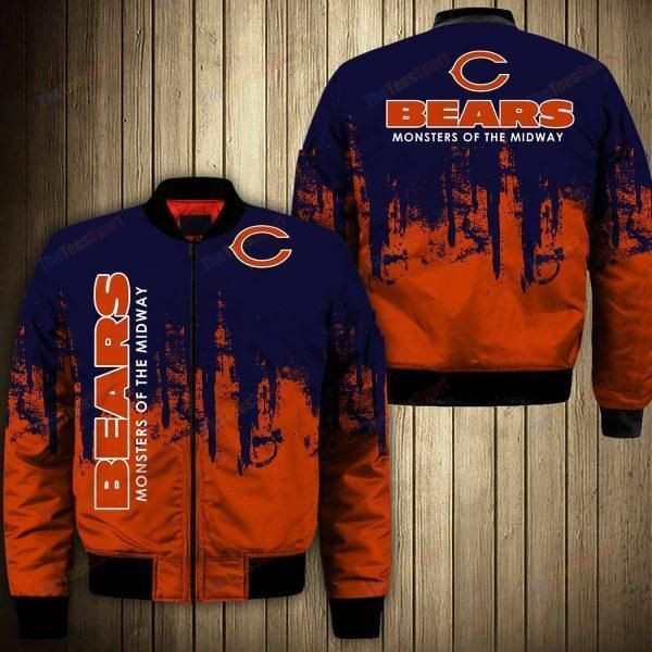 Chicago Bears Bomber Jacket | NFL Team Jacket for Men & Women | Football Fan Gift