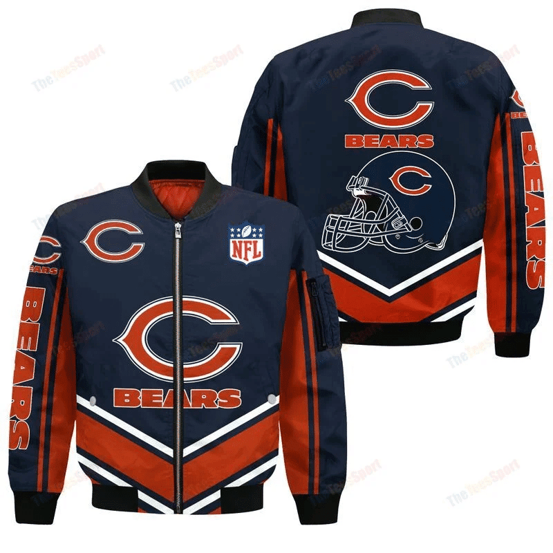Chicago Bears Bomber Jacket | NFL Team Jacket for Men & Women | Football Fan Gift