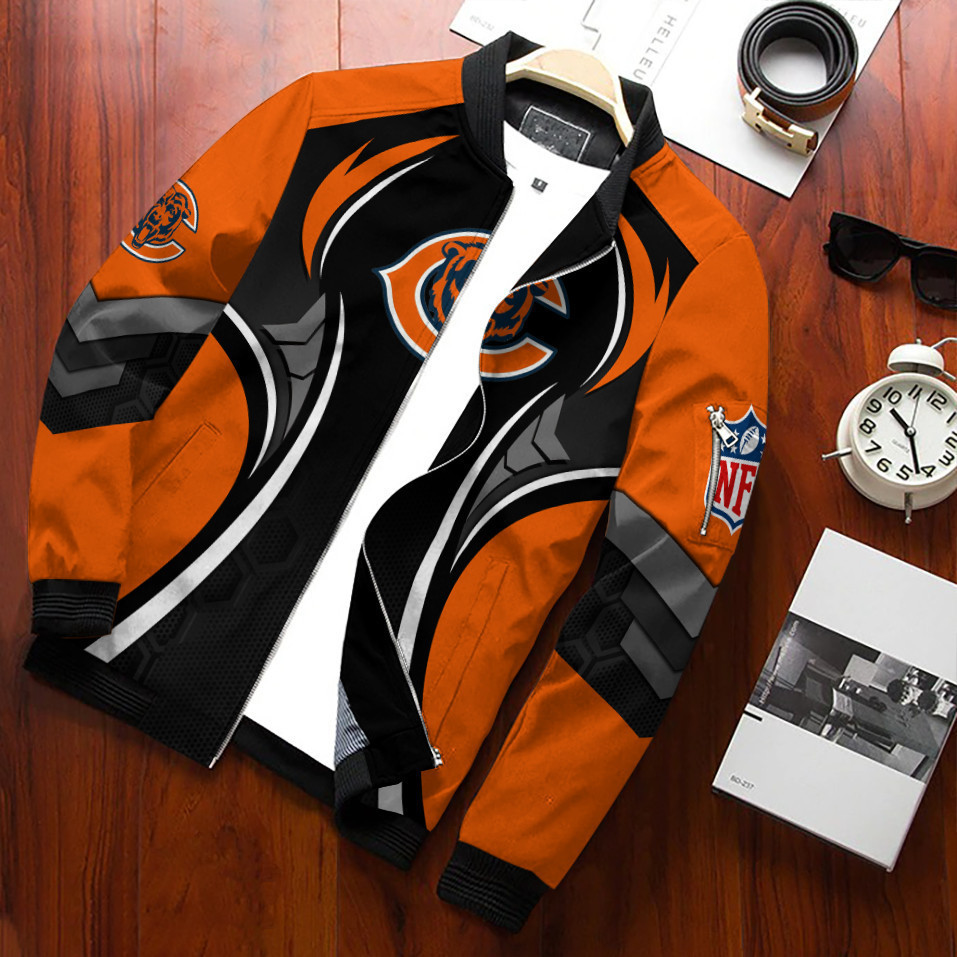 Chicago Bears Bomber Jacket | NFL Team Jacket for Men & Women | Football Fan Gift