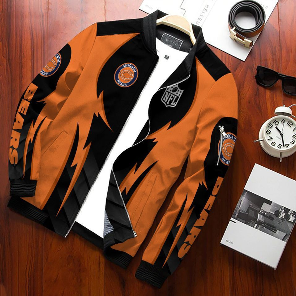 Chicago Bears Bomber Jacket | NFL Team Jacket for Men & Women | Football Fan Gift
