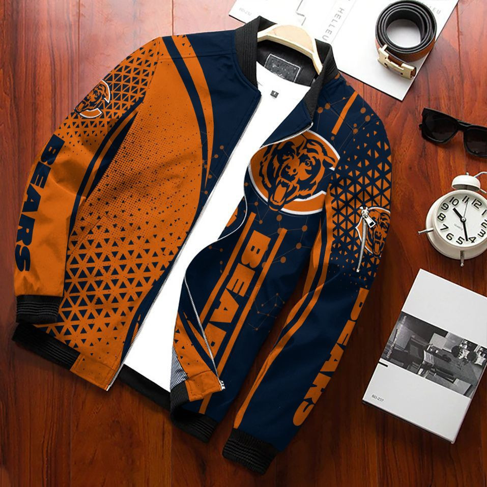 Chicago Bears Bomber Jacket | NFL Team Jacket for Men & Women | Football Fan Gift