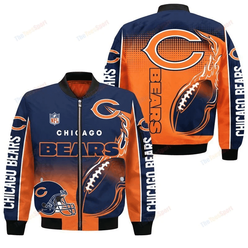 Chicago Bears Bomber Jacket | NFL Team Jacket for Men & Women | Football Fan Gift