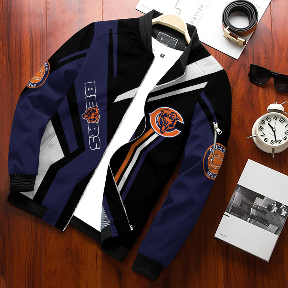 Chicago Bears Bomber Jacket | NFL Team Jacket for Men & Women | Football Fan Gift