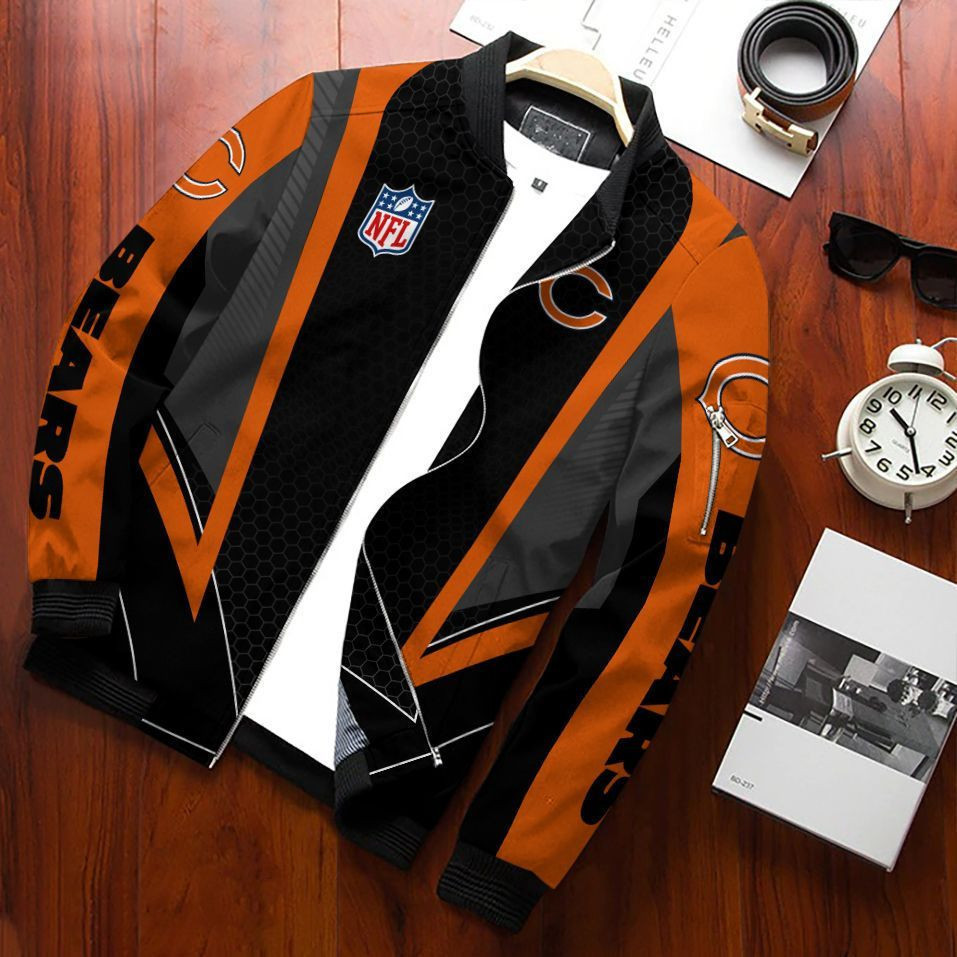 Chicago Bears Bomber Jacket | NFL Team Jacket for Men & Women | Football Fan Gift