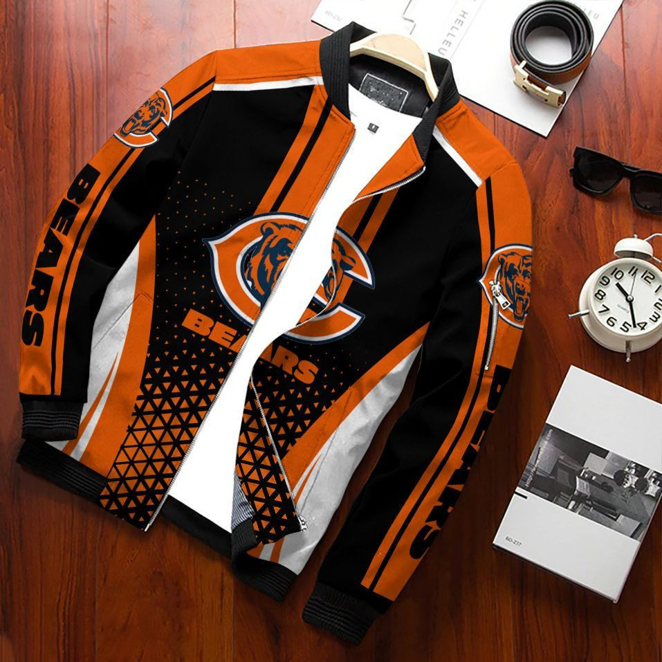 Chicago Bears Bomber Jacket | NFL Team Jacket for Men & Women | Football Fan Gift