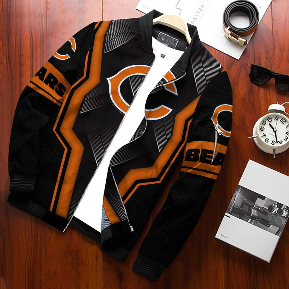 Chicago Bears Bomber Jacket | NFL Team Jacket for Men & Women | Football Fan Gift