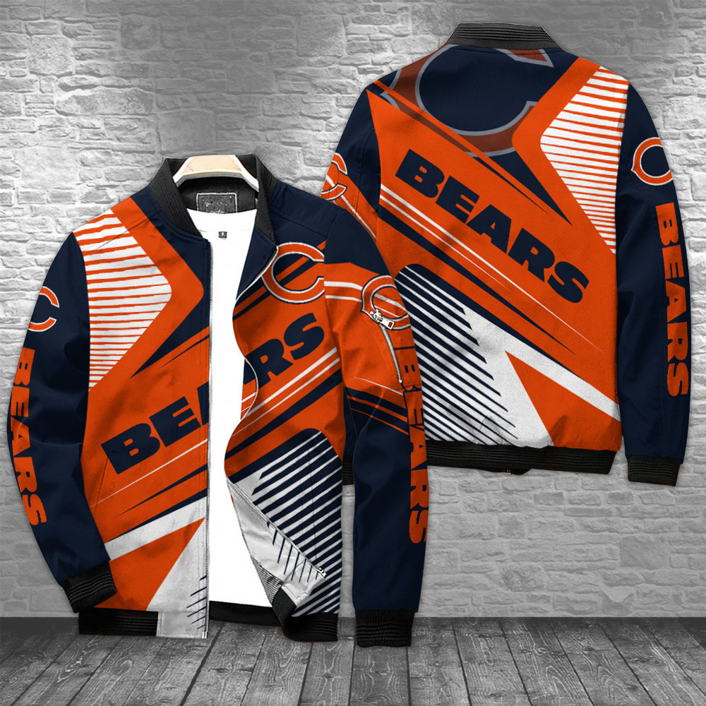 Chicago Bears Bomber Jacket | NFL Team Jacket for Men & Women | Football Fan Gift