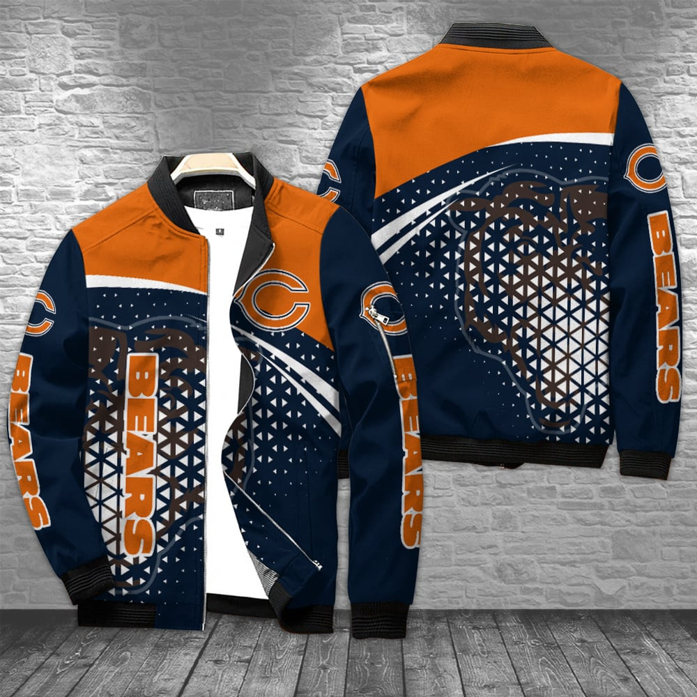 Chicago Bears Bomber Jacket | NFL Team Jacket for Men & Women | Football Fan Gift