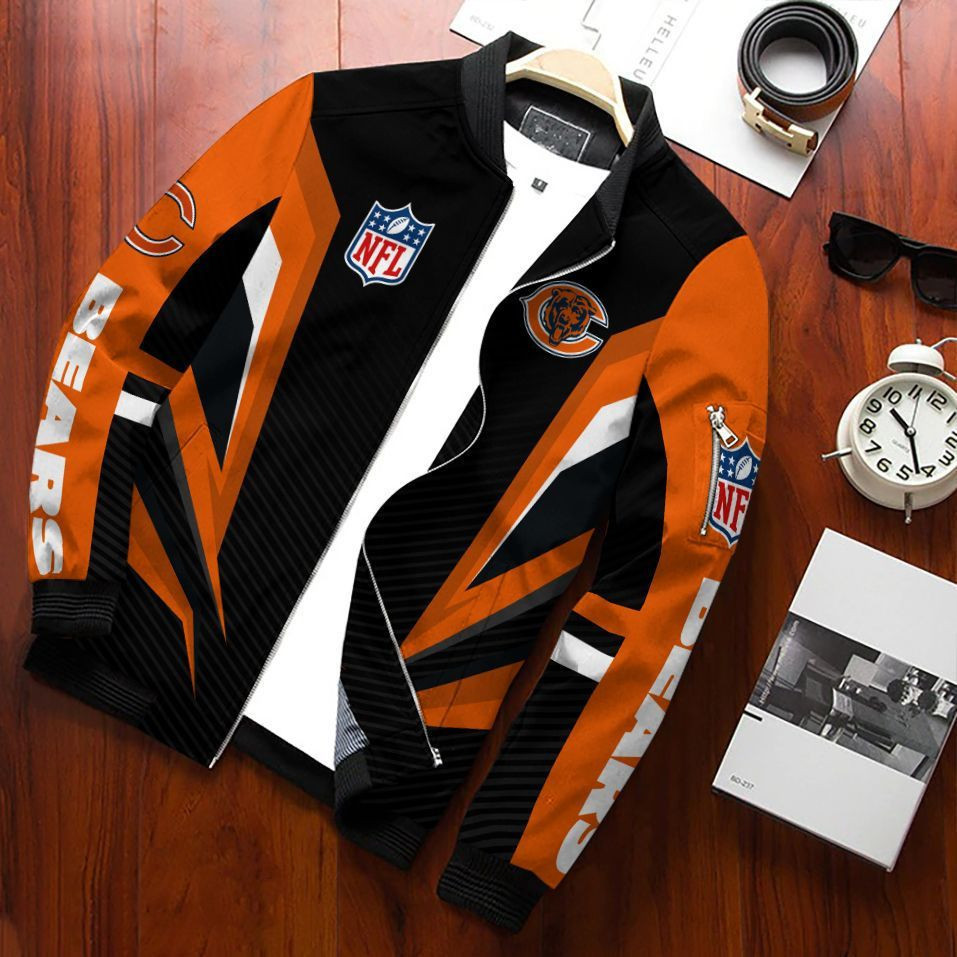 Chicago Bears Bomber Jacket | NFL Team Jacket for Men & Women | Football Fan Gift