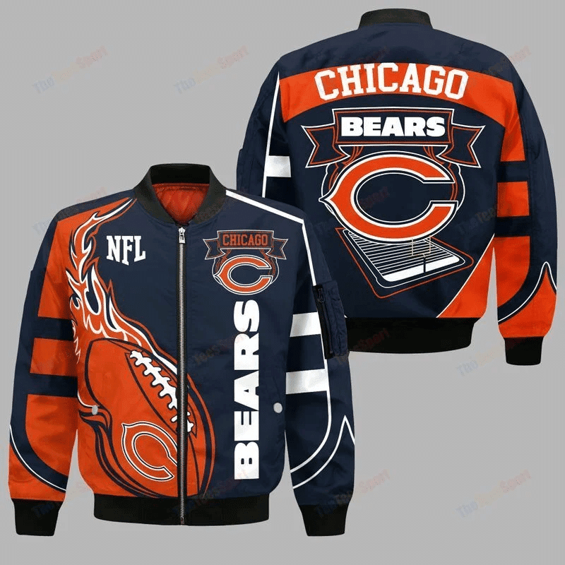 Chicago Bears Bomber Jacket | NFL Team Jacket for Men & Women | Football Fan Gift