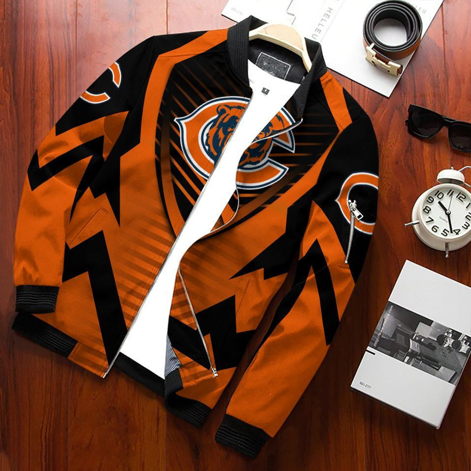 Chicago Bears Bomber Jacket | NFL Team Jacket for Men & Women | Football Fan Gift