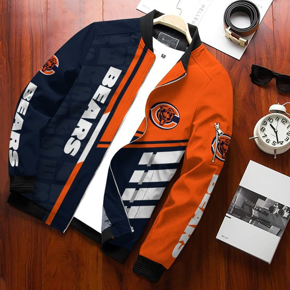 Chicago Bears Bomber Jacket | NFL Team Jacket for Men & Women | Football Fan Gift