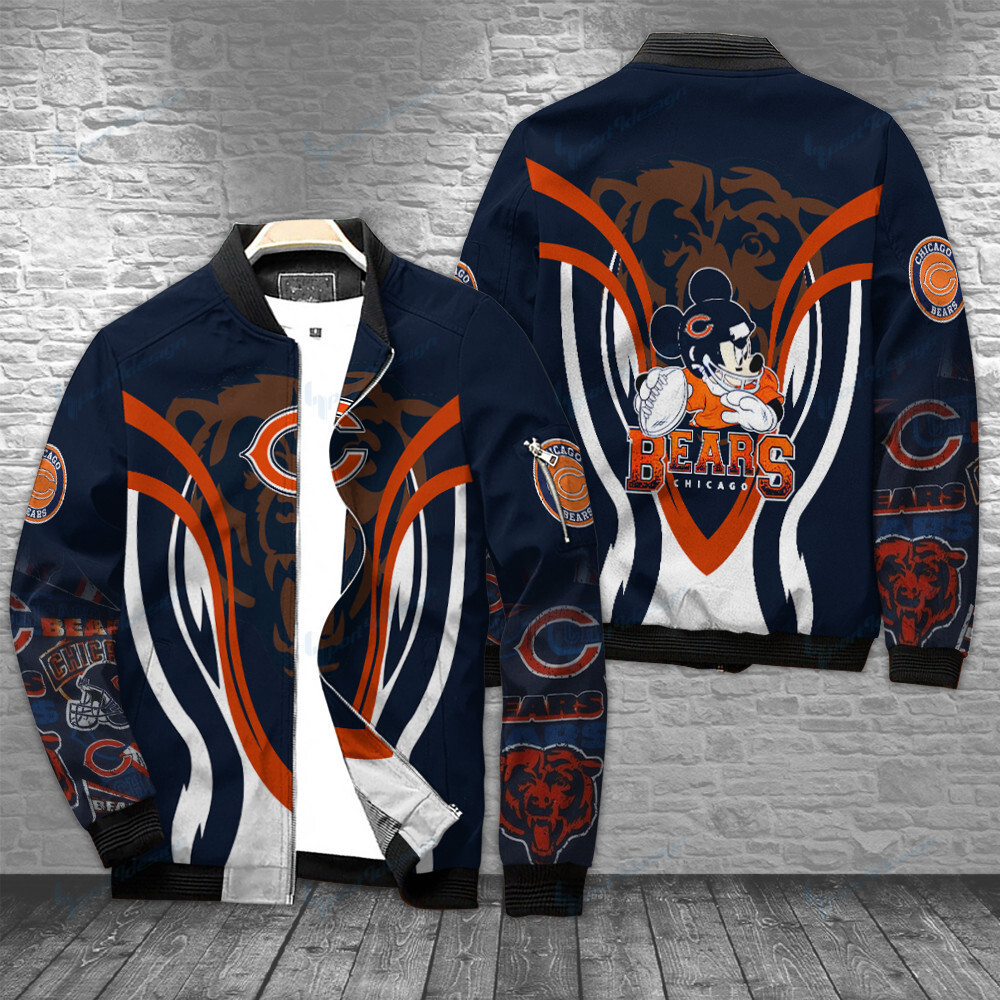 Chicago Bears Bomber Jacket | NFL Team Jacket for Men & Women | Football Fan Gift