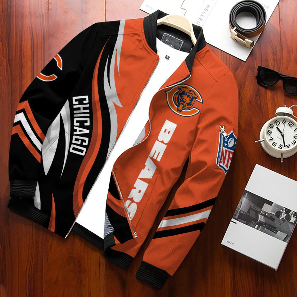 Chicago Bears Bomber Jacket | NFL Team Jacket for Men & Women | Football Fan Gift