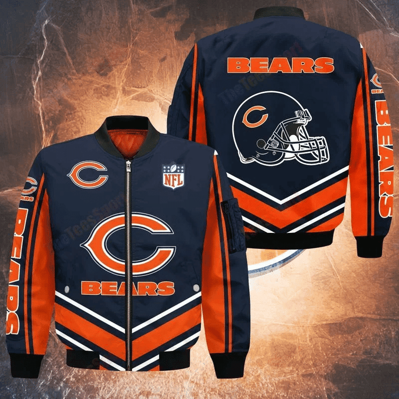 Chicago Bears Bomber Jacket | NFL Team Jacket for Men & Women | Football Fan Gift