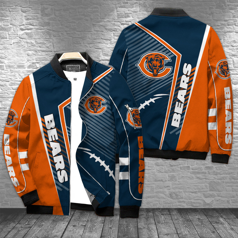 Chicago Bears Bomber Jacket | NFL Team Jacket for Men & Women | Football Fan Gift